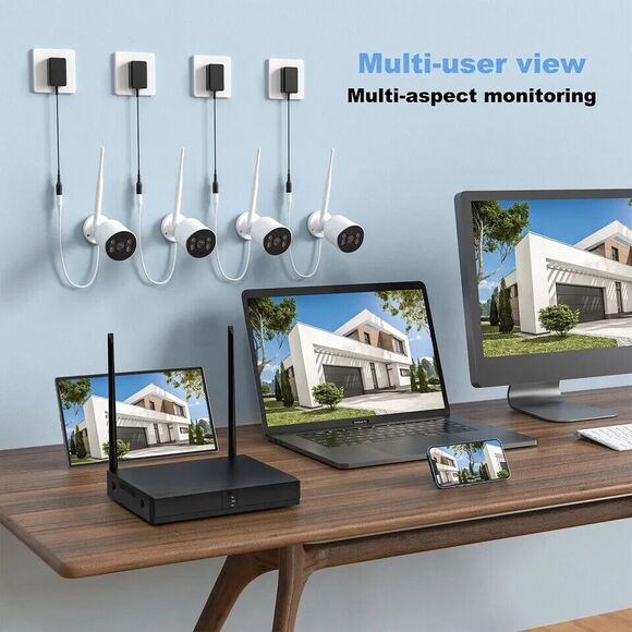 TOPVISION JQ6026HEC Wireless Security 4 Camera System , 8CH 3MP 1080P NVR - NEW - Picture 2 of 5